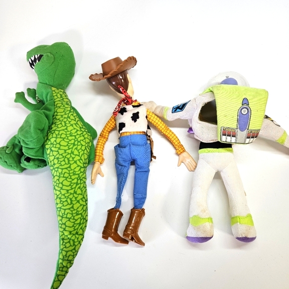VINTAGE Toy Story Hand Puppet Pals Set REX BUZZ WOODY BURGER KING PIXAR 1995 - Picture 2 of 6